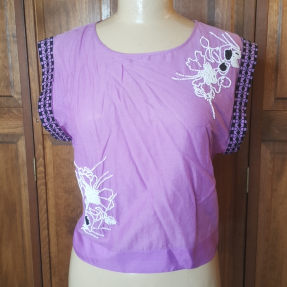 Anthropologie NWOT LeifNotes Beaded Embellished Top Blouse